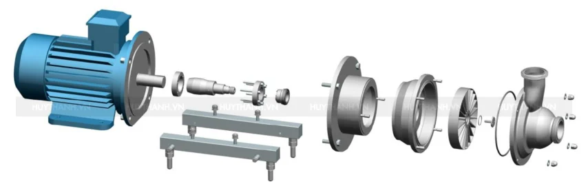 Sơ đồ cấu tạo bơm CIP tự mồi