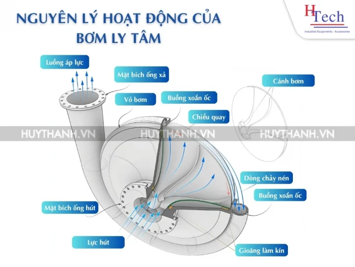 Bơm Ly Tâm: Giải Pháp Thủy Lực Cốt Lõi, Lưu Lượng Lớn Cho Các Hệ Thống Công Nghiệp 3 nguyên lý hoạt động của bơm ly tâm