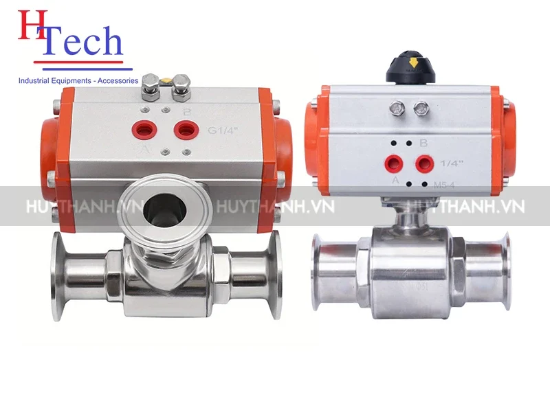 Van Bi Vi Sinh Điều Khiển Khí Nén 1 Van bi vi sinh điều khiển khí nén Huy Thành Pump