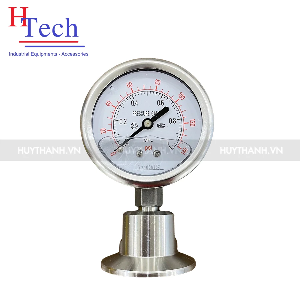 Đồng hồ đo áp suất dạng mạng vi sinh Inox 304