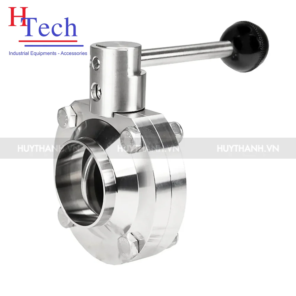 Van bướm hàn tay rút vi sinh inox 304/316L chuẩn DIN 11850