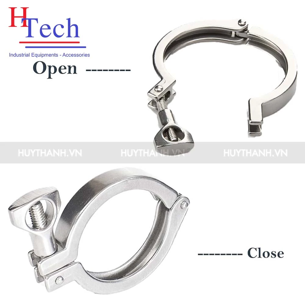 Cùm Clamp 12.7mm vi sinh Inox 304 Carten Pipe