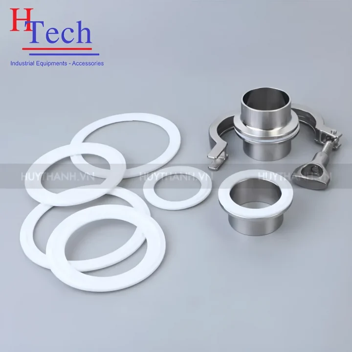 Ron DN25 Clamp Vi Sinh Teflon Chuẩn Din Carten Pipe