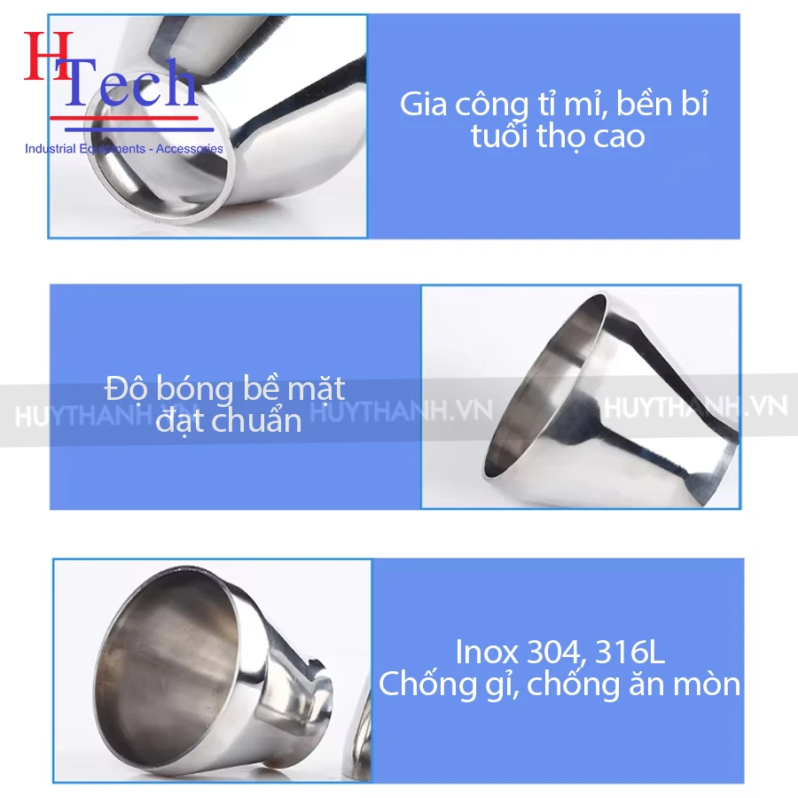 Bầu Giảm Đồng Tâm Hàn 40x34mm Chuẩn DIN Inox Vi Sinh