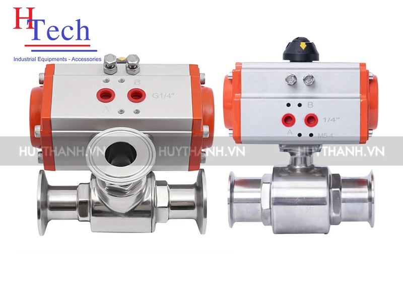 Van Bi Vi Sinh Điều Khiển Khí Nén Nối Clamp DN150 Chuẩn DIN