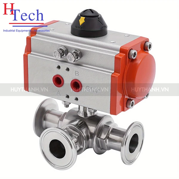 Van Bi Vi Sinh Điều Khiển Khí Nén Nối Clamp DN200 Chuẩn DIN