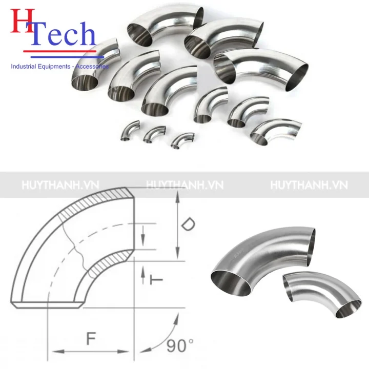 Co 90 Độ Hàn 25.4×1.5mm Vi Sinh Chuẩn SMS Inox 304/316L