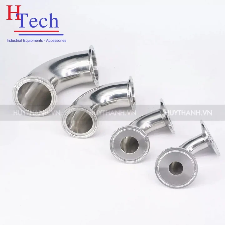 Co 90 Độ Vi Sinh 2 Đầu Clamp 101.6x2mm SMS Inox 304/316