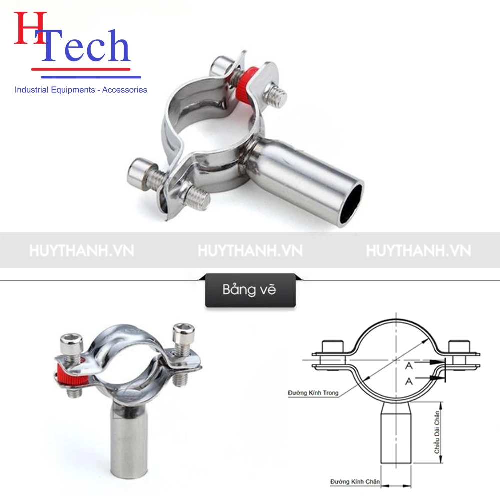 Đỡ Ống Vi Sinh Cao 45mm Inox 304