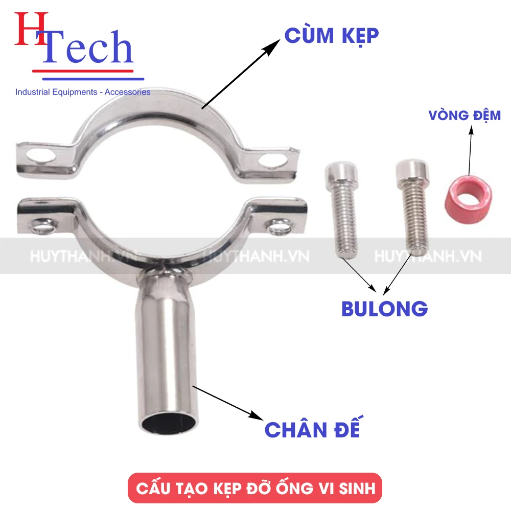 Đỡ Ống Vi Sinh Cao 45mm Inox 304