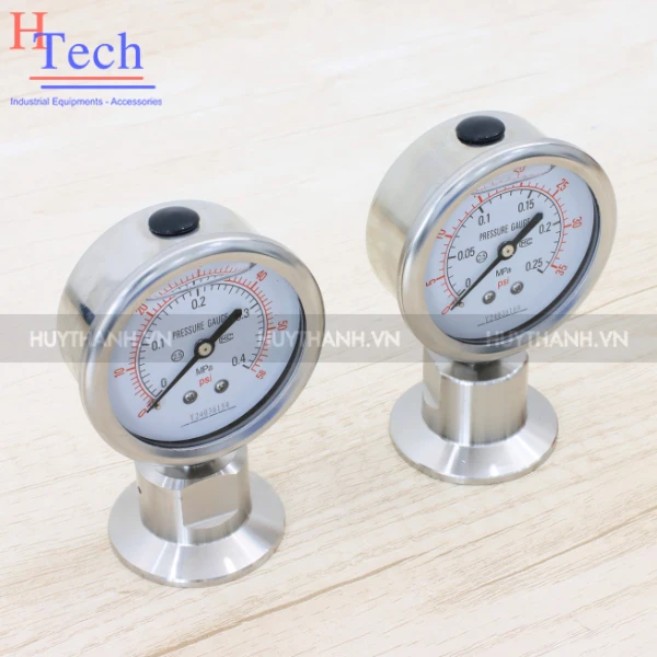 Đồng Hồ Đo Áp Suất 0.4MPA Vi Sinh Dạng Màng Inox 304