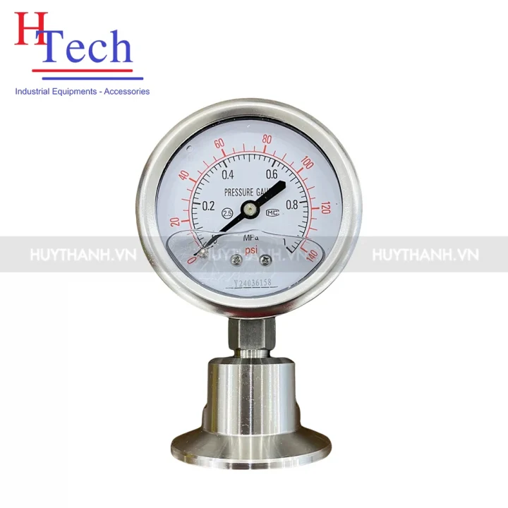 Đồng Hồ Đo Áp Suất 0.25MPA Vi Sinh Dạng Màng Inox 304