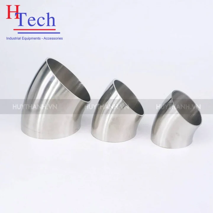 Lơi 45 Độ Hàn 22×1.5mm Vi Sinh Hệ DIN 11850 Inox 304/316L