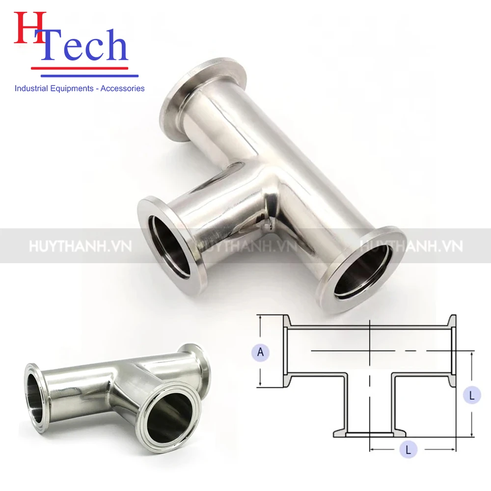 Tê Đều Vi Sinh 3 Đầu Clamp 34×1.5mm Inox 304/316L Hệ DIN