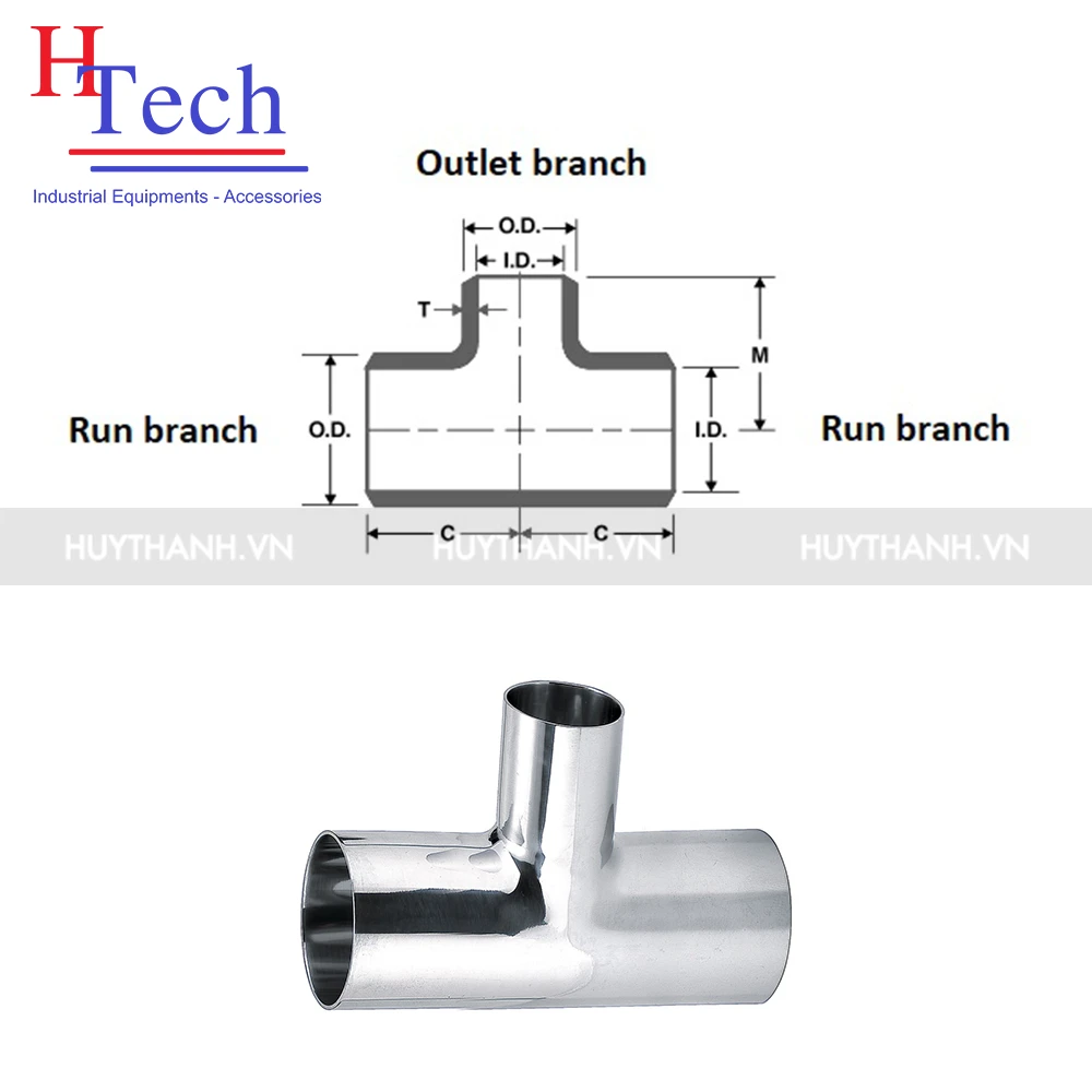 Tê Giảm Hàn Vi Sinh Inox 304/316L Chuẩn SMS/ DIN