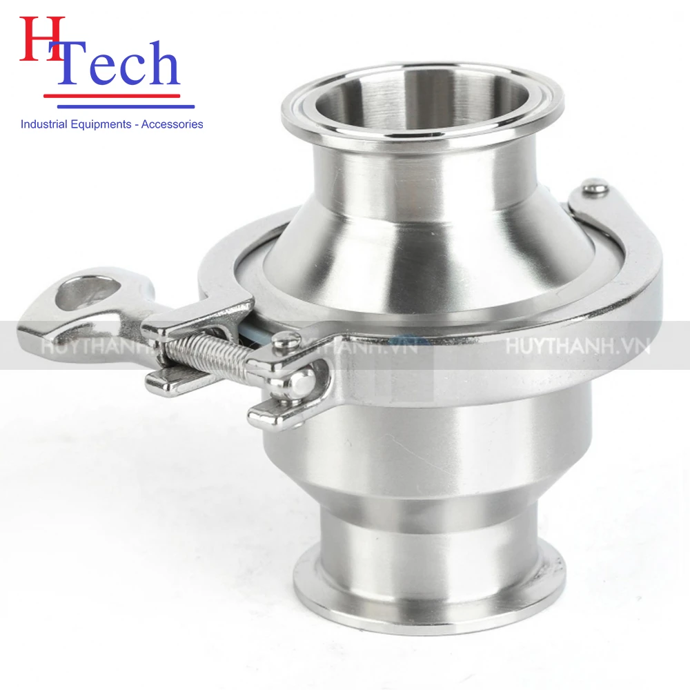 Van 1 Chiều Vi Sinh 2 Đầu Clamp 31.75mm Inox vi sinh Hệ SMS