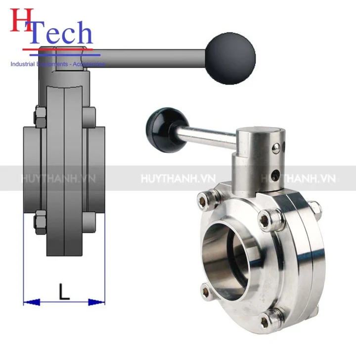 Van Bướm Hàn Tay Rút Vi Sinh Chuẩn SMS Inox 304/316L