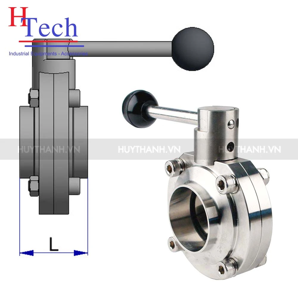 Van Bướm Hàn Tay Rút Vi Sinh Chuẩn SMS Inox 304/316L