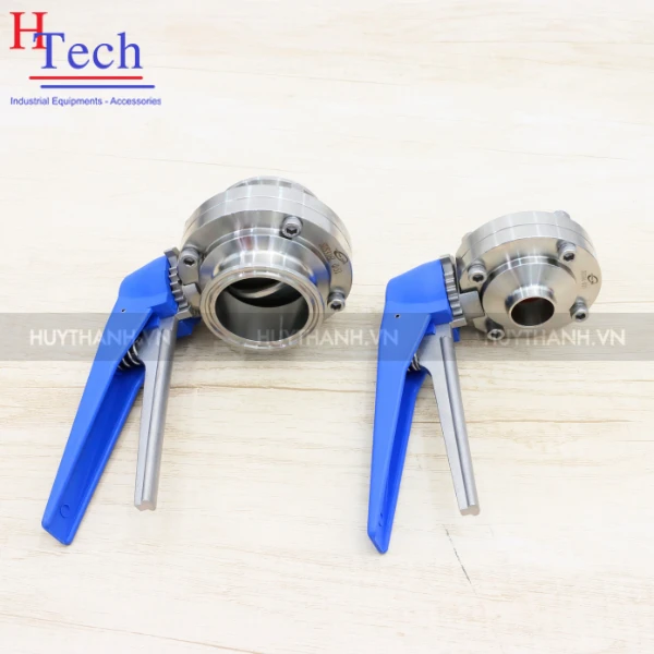 Van Bướm Tay Kẹp Vi Sinh Nối Clamp/Hàn DN50 Chuẩn DIN