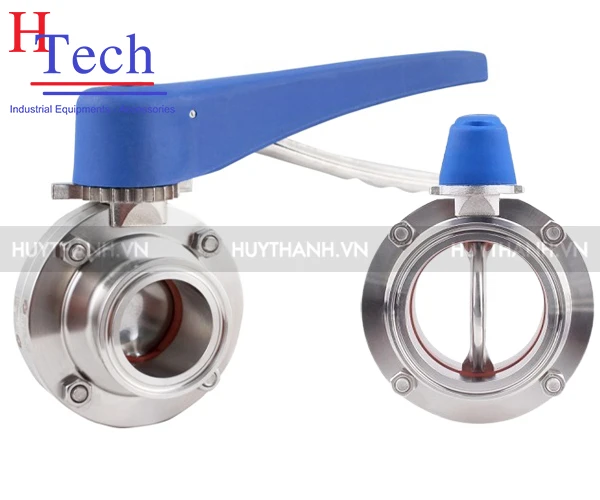 Van Bướm Tay Kẹp Vi Sinh Nối Clamp/Hàn DN50 Chuẩn DIN
