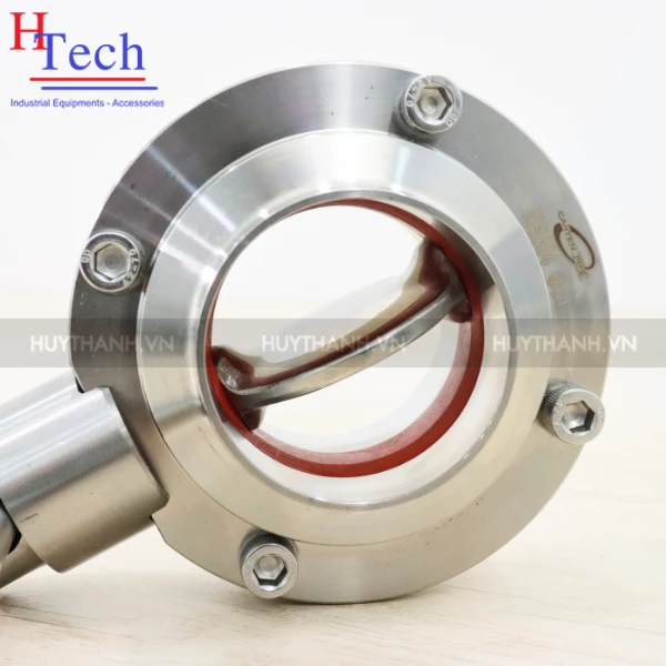 Van Bướm Tay Rút Vi Sinh Nối Hàn DN65 Inox 304/316L Hệ DIN