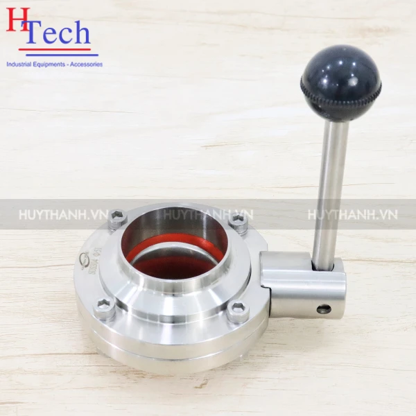 Van Bướm Tay Rút Vi Sinh Nối Hàn DN65 Inox 304/316L Hệ DIN