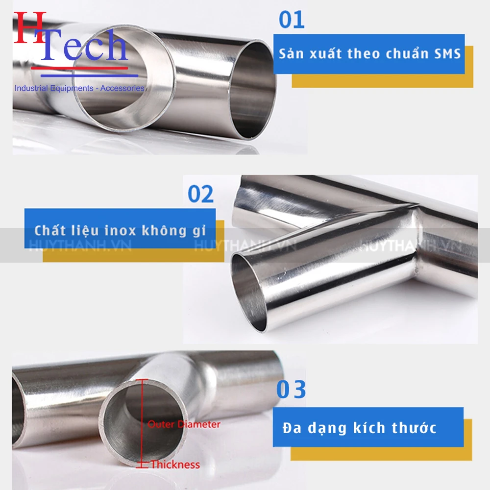 Y Thẳng Hàn 89x2mm Vi Sinh Inox 304/316L Chuẩn SMS